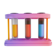 3D illustration colorful test tube