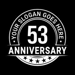 53 years anniversary logo design template. Vector illustration