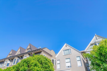Residential buildings facade in a neighborhood at San Francisco, CA