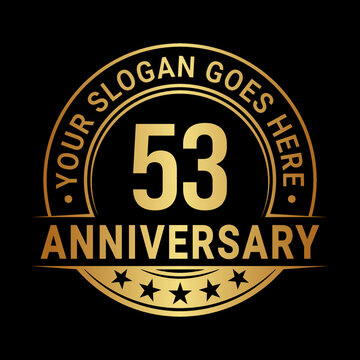 53 years anniversary logo design template. Vector illustration