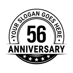 Fototapeta premium 56 years anniversary logo design template. Vector illustration