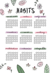 Daily Monthly Habit Tracker Printable Template A4 A5