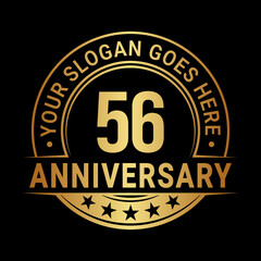 Fototapeta premium 56 years anniversary logo design template. Vector illustration