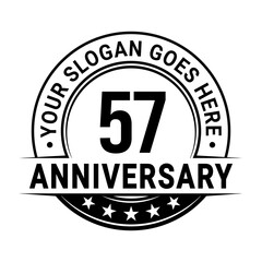 57 years anniversary logo design template. Vector illustration