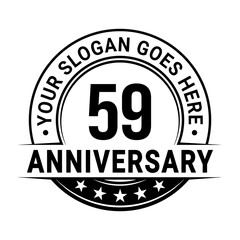59 years anniversary logo design template. Vector illustration