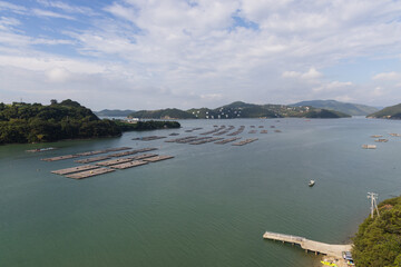 Obraz premium 日本の岡山県備前市日生の頭島の美しい海の景色