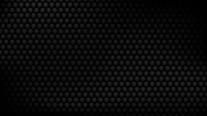 Abstract 3D black circles embossed pattern on dark background and texture