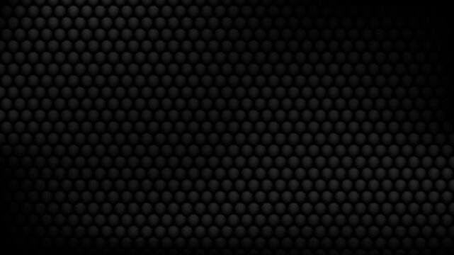 Abstract 3D black circles embossed pattern on dark background and texture
