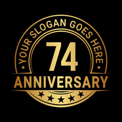 74 years anniversary logo design template. Vector illustration