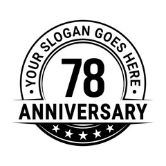 Fototapeta premium 78 years anniversary logo design template. Vector illustration