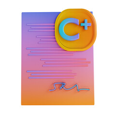 3D illustration colorful C+ assignment report card