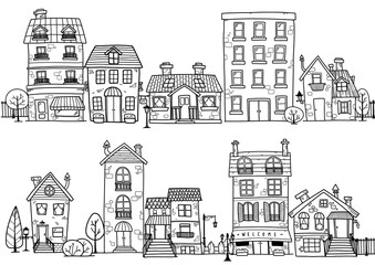 sketch of houses