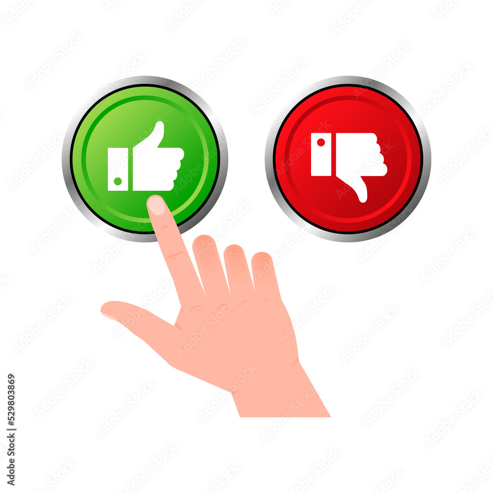 Poster yes and no check marks icon on white background. flat simple style trend modern red and green checkm