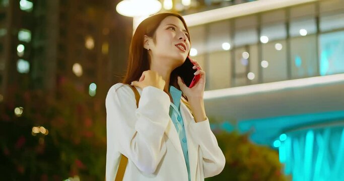 asian woman speak on phone