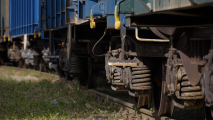 Fototapeta na wymiar RAILWAY TRANSPORT - freight wagons on a siding