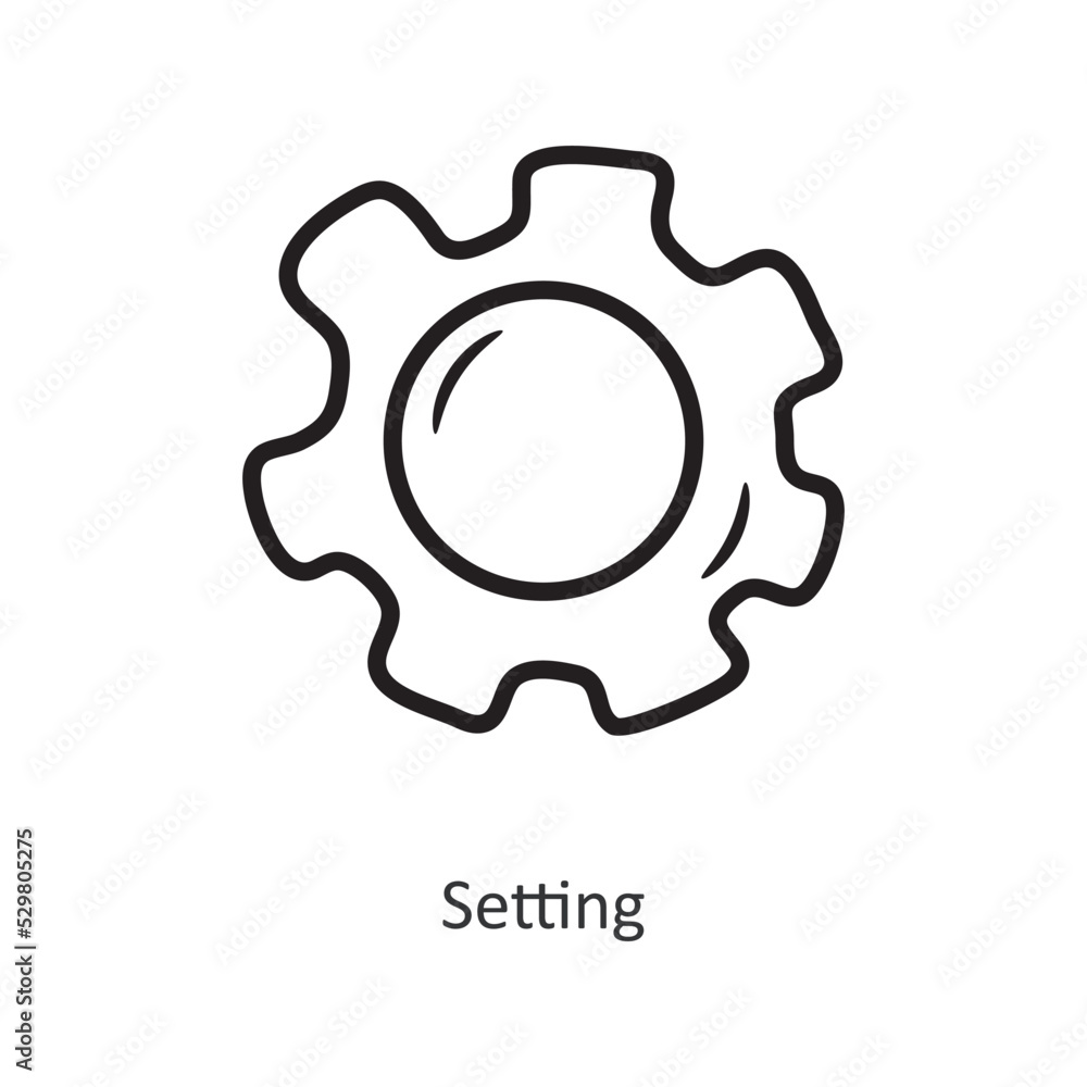 Poster setting vector outline icon design illustration. gaming symbol on white background eps 10 file
