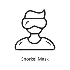 Snorkel Mask vector outline Icon Design illustration. Gaming Symbol on White background EPS 10 File