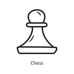 Chess vector outline Icon Design illustration. Gaming Symbol on White background EPS 10 File