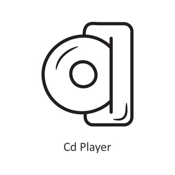 CD Player vector outline Icon Design illustration. Gaming Symbol on White background EPS 10 File