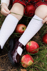 Children's foot in shoes close-up