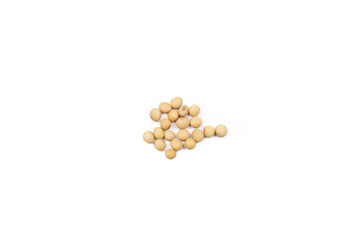 Soybeans isolated on white background.