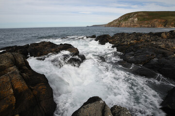 Fototapeta na wymiar Incoming tide Pendeen the Cornish Coast