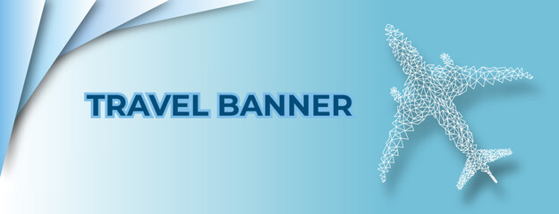Airplane Abstract, Travel Vector Banner Template Design