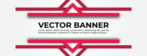 Pink Vector Banner with Abstract Shapes Template Design