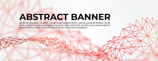 Red Abstract Vector Banner Template Design