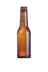 Cold Beer bottle with condensation drops