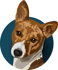 Jack Russell Terrier. Portrait. Vector image