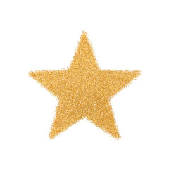 Star shape made with golden glitter