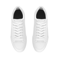 Mockup of basic white sneakers from above