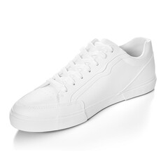 Mockup of basic white sneakers with semitransparent shadow