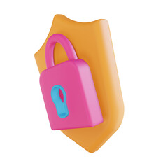 3D illustration security lock