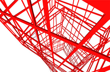 Abstract architecture vector 3d illustration