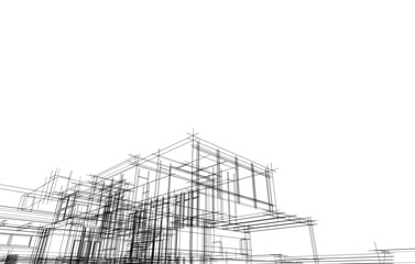 Abstract architecture vector 3d illustration