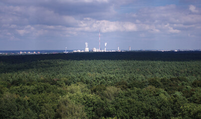 Fototapeta na wymiar power station in the forest