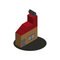 Building icon design with isometric style in 3d shape