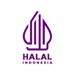 Indonesia halal food logo label template