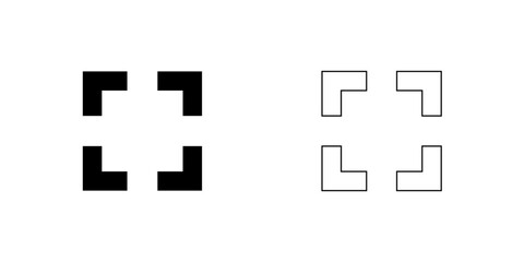 Focus vector icon on white background for website.