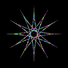 Abstract shape on black background. Illustration.