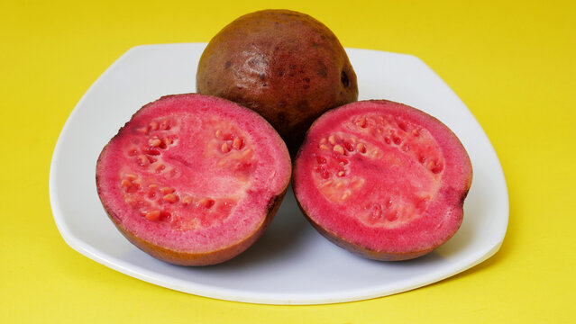 Ripe red guava contains lots of vitamins and antioxidants