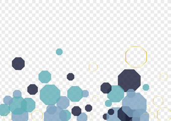 White Line Background Transparent Vector. Polygon Biology Wallpaper. Communication Template. Dark Blue Atom Concept. Hexagon Illustration.