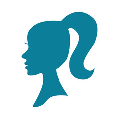 Silhouette of a girl. Digital vector Illustration for beauty saloon. Woman in a profile picture.