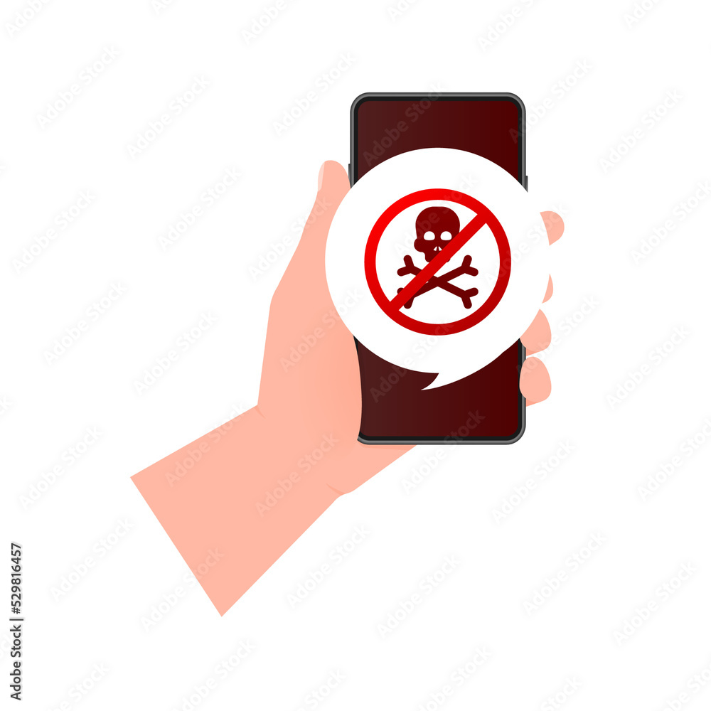Poster virus message in flat style. vector design. flat design. vector graphic.