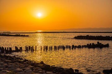 sunset on the beach