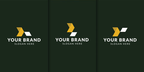 Flat design L logo template collection