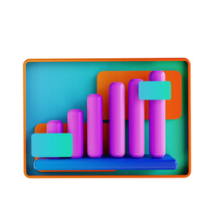3D illustration candle chart