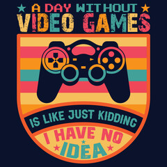 Video game controller t-shirt design, gaming quotes design